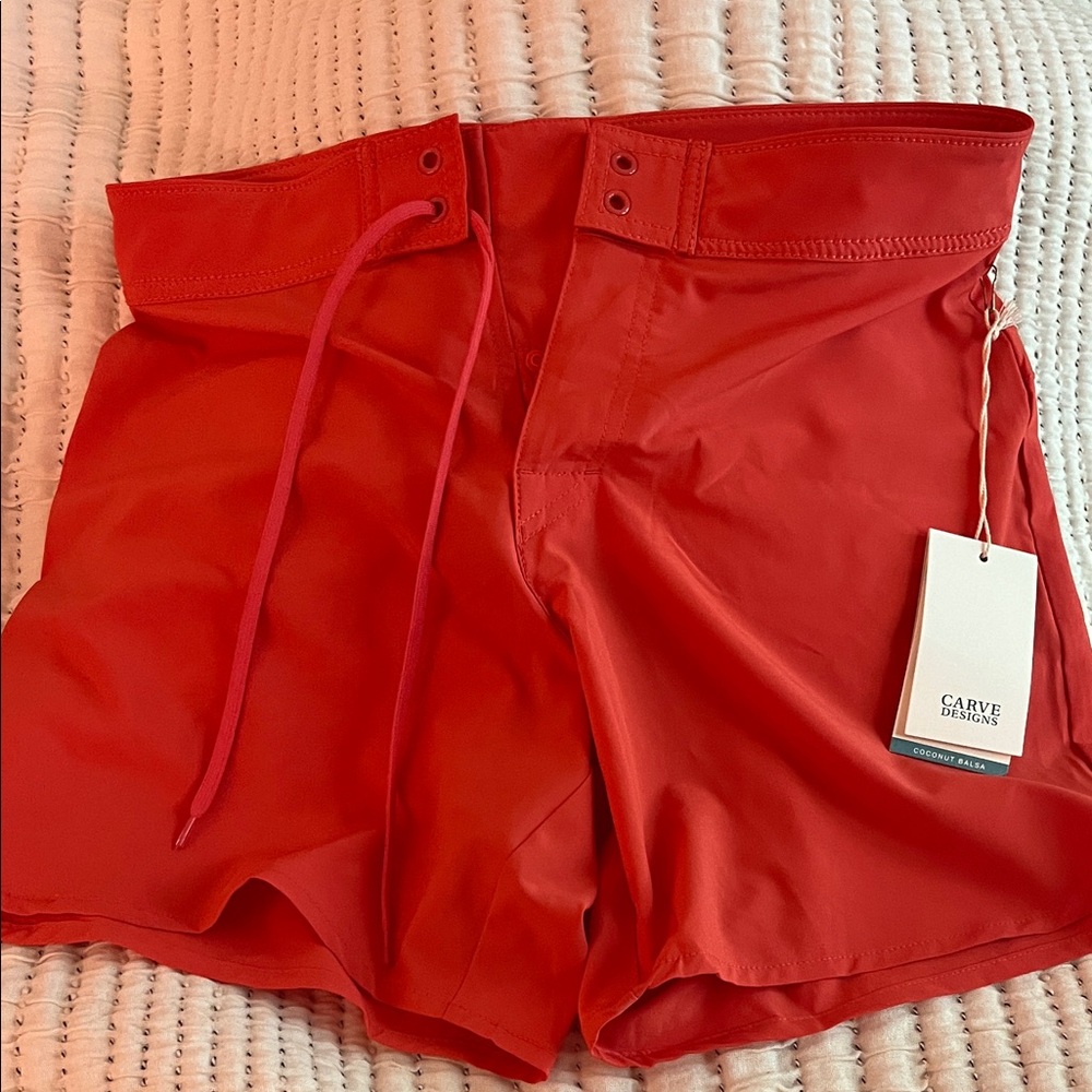 Carve Designs Vibrant Red Athletic Shorts